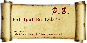 Philippi Belizár névjegykártya